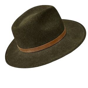 Bailey LiteFelt 100% Wool Fedora Hat Olive Green Crushable Water Repellent USA M